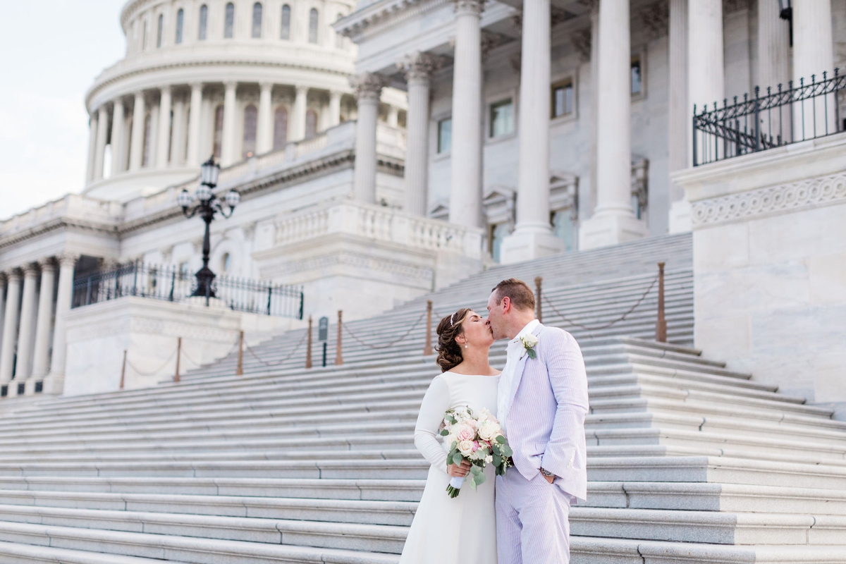 Bride and groom portraits in Washington DC at the Capitol Building