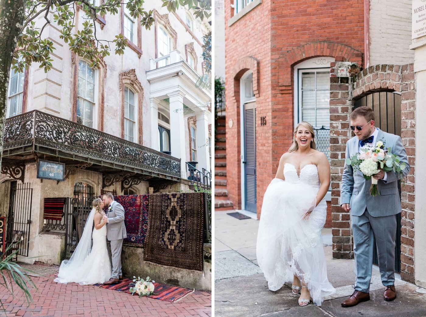 Bride and groom portraits in Historic Savannah by Apt. B Photography