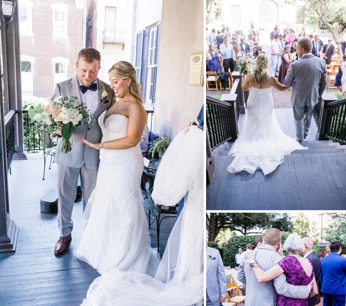 Morgan and Andrew’s wedding ceremony at Harper Fowlkes House in Savannah