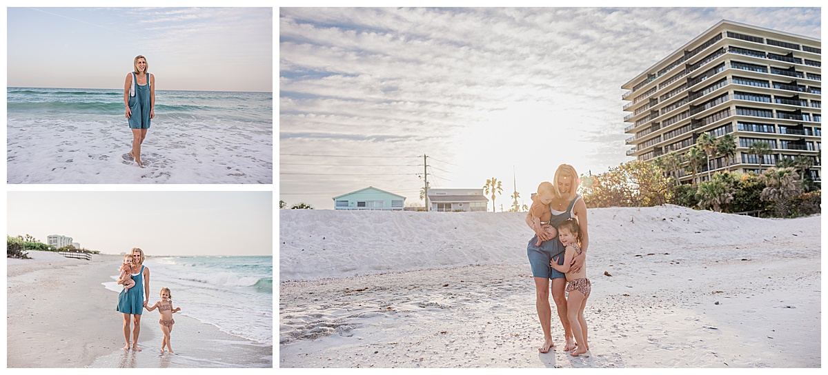 sunrise photo shoot on Sunset Beach in Treasure Island, FL with a family photographer in St Pete FL