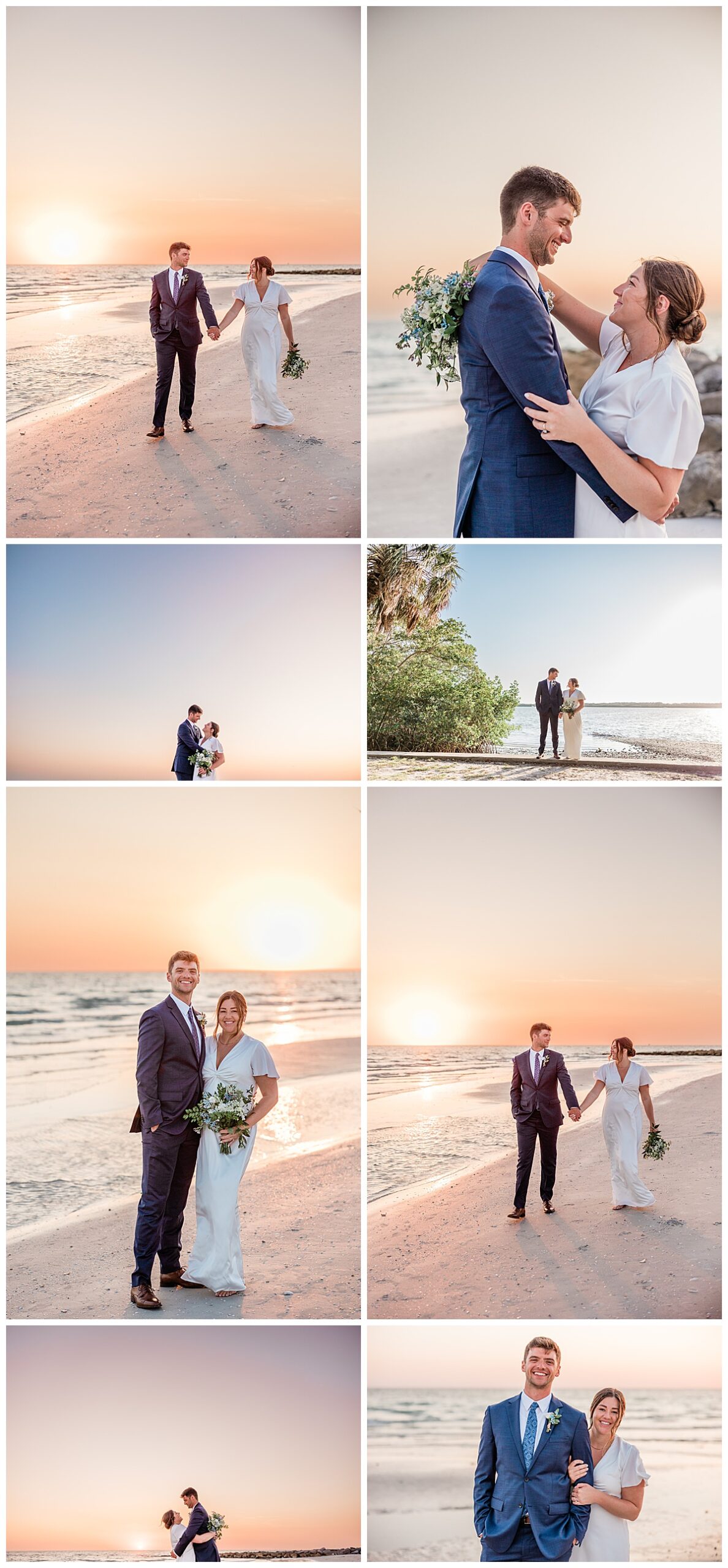 Sunset Beach on Treasure Island Elopement