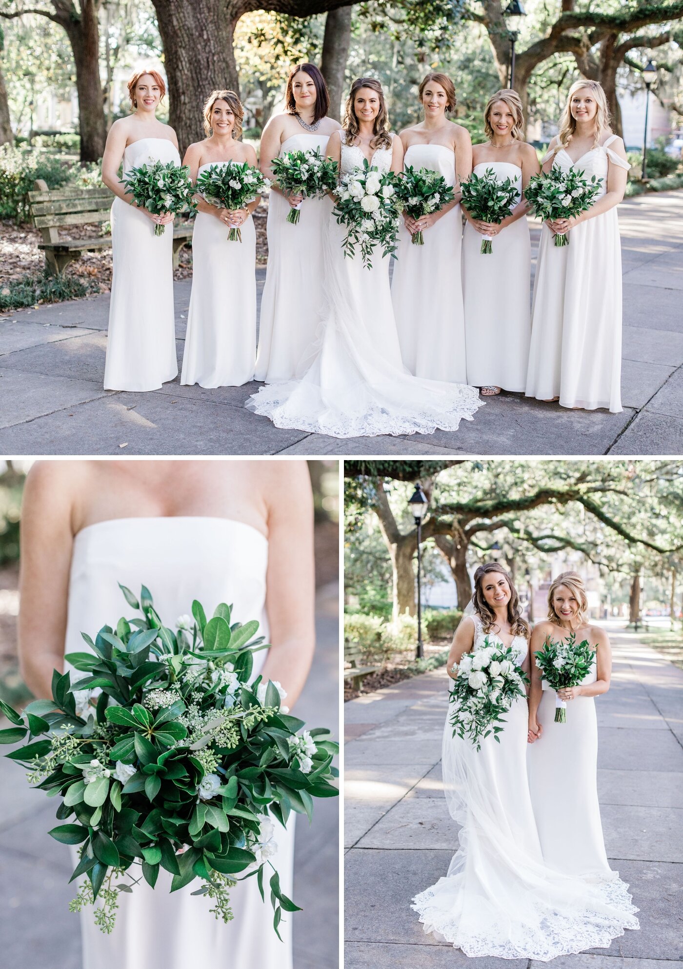 White bridesmaids dresses