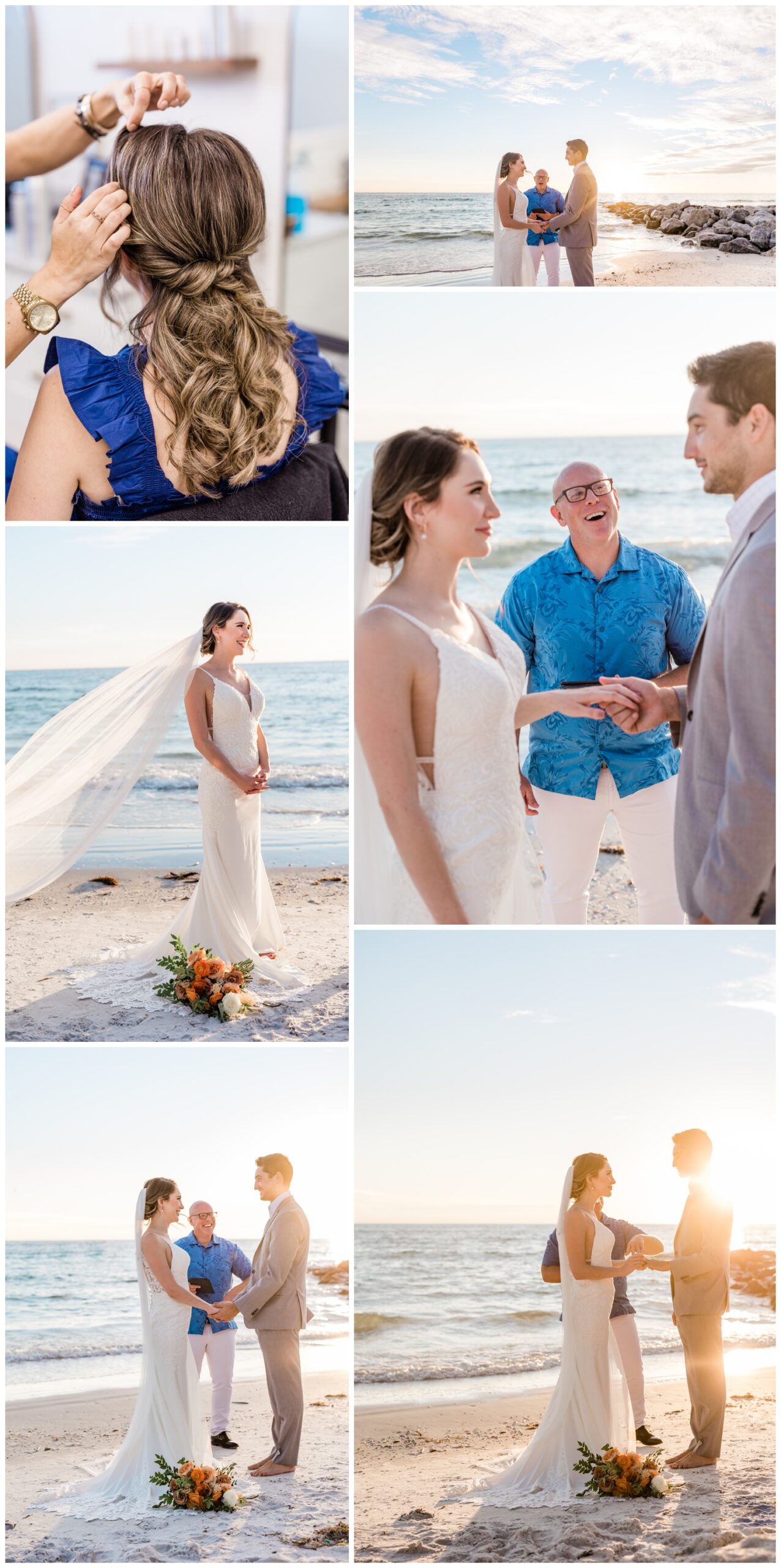 Elopement at Sunset Beach, reverend scott lortz, apt b photography, lasting luxe artistry, arms of persephone florals