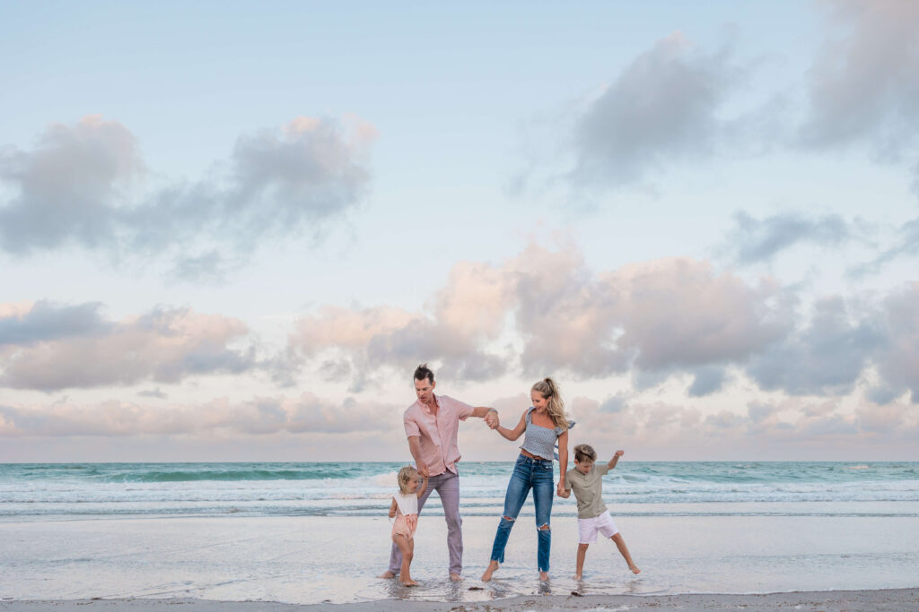 A sunset family photo shoot in St. Pete, FL