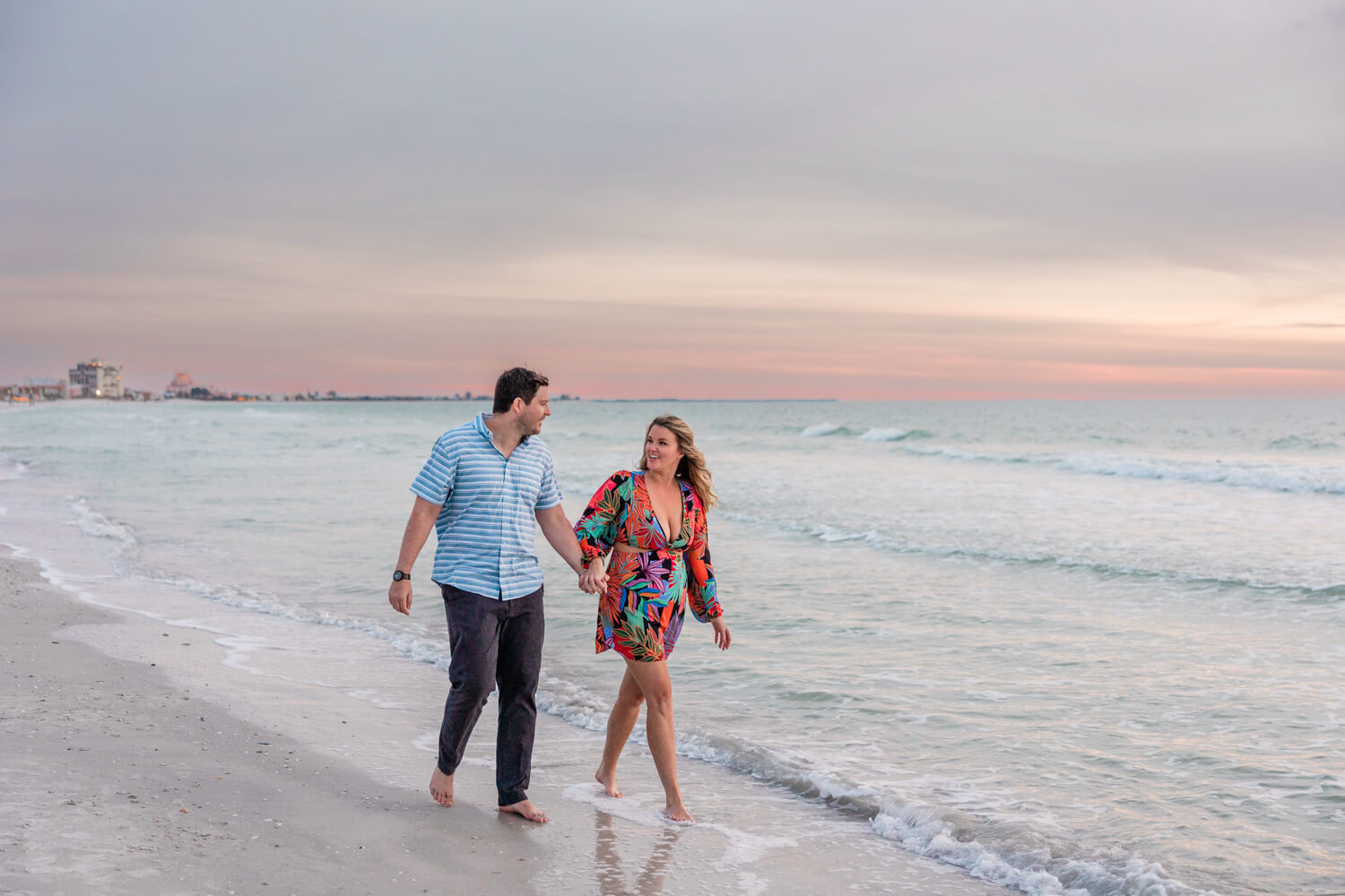 St. Pete Engagement Photo on the beach